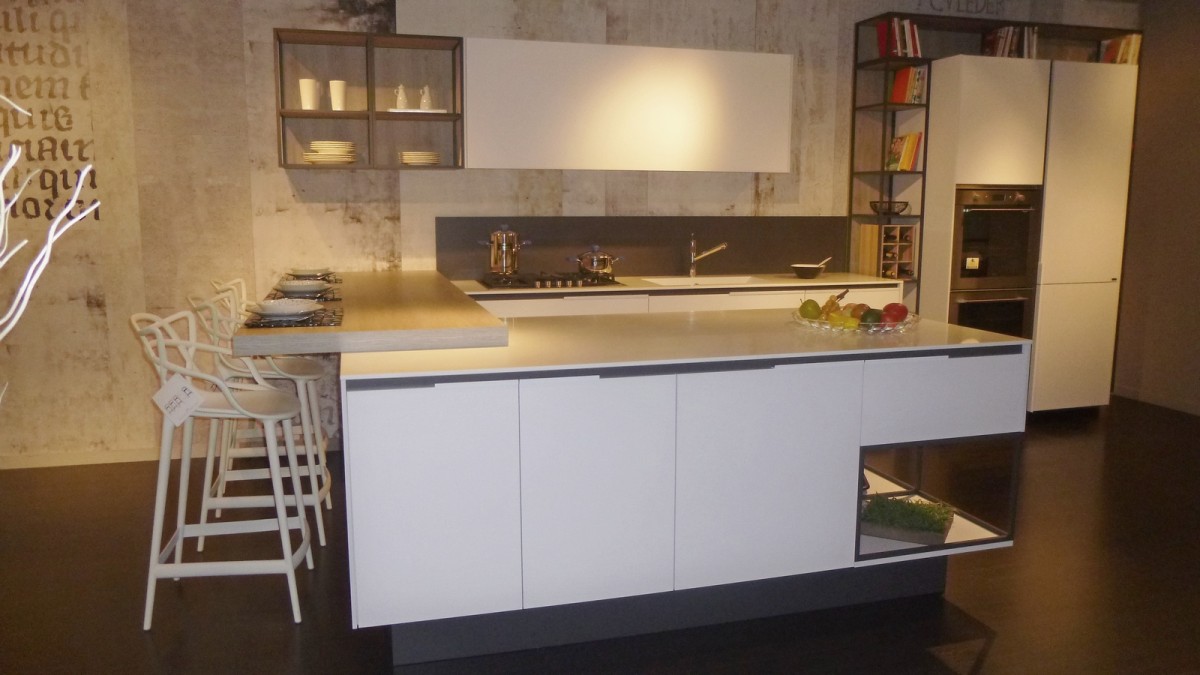 Cucina salotto journalcucina soggiorno living : cucina acciaio ...