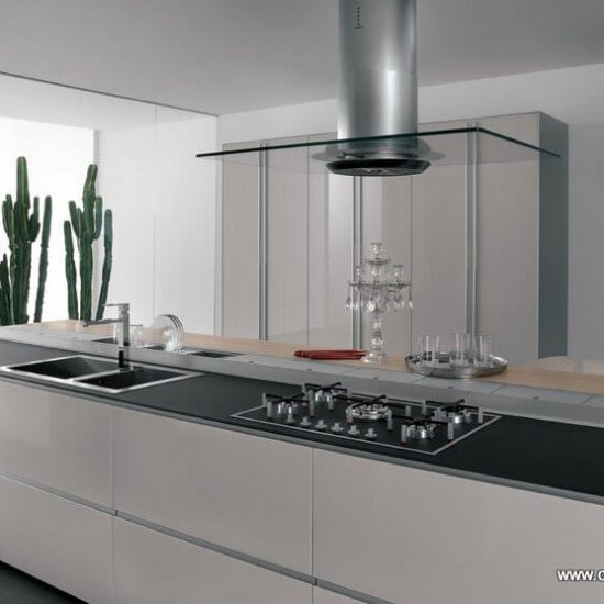 Cucina valcucine in vetro mod.artematica vitrum bianca