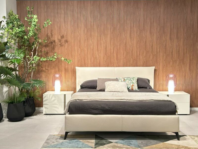 letto in pelle la casa moderna, parete cannettato Bergamo