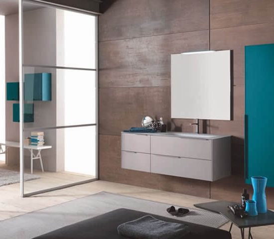 mobile da bagno Linea grigio verde